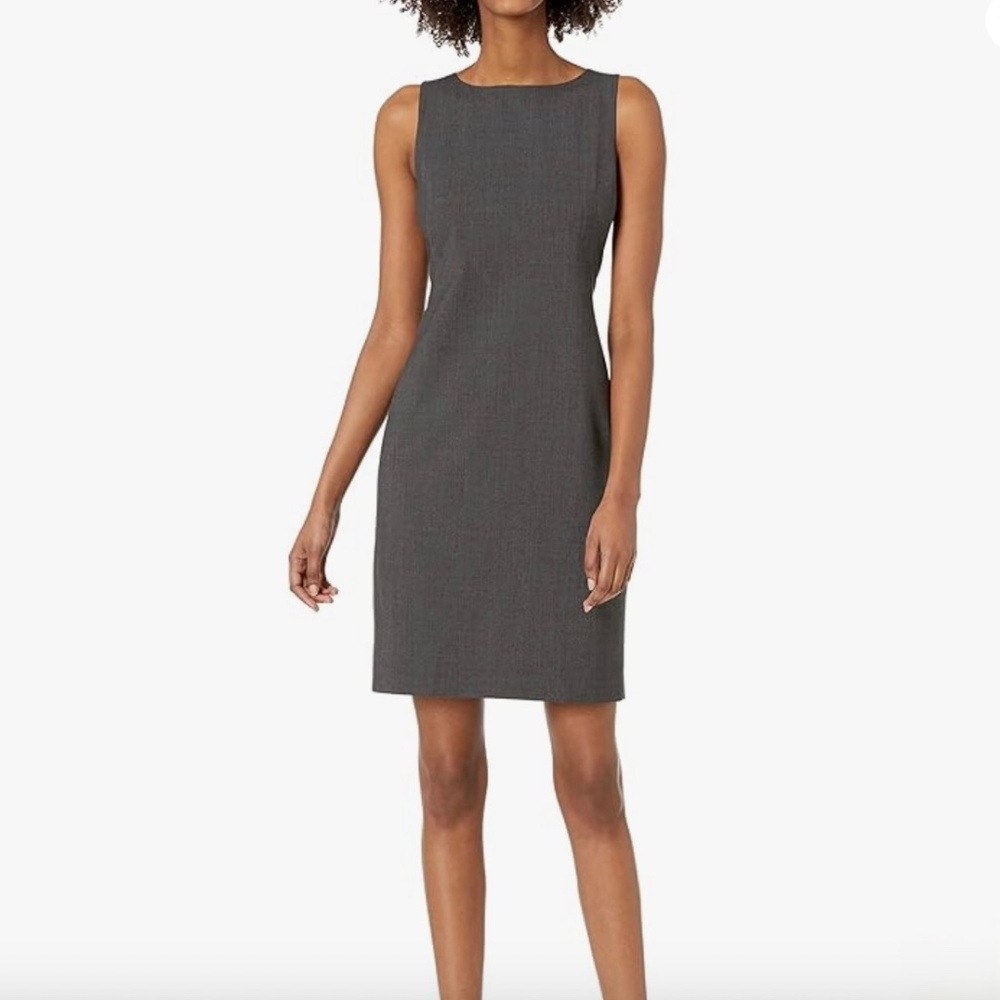 Theory Dress Sleeveless Betty 2B Sheath 0 in Charcoal Gray Stretch Wool NWT